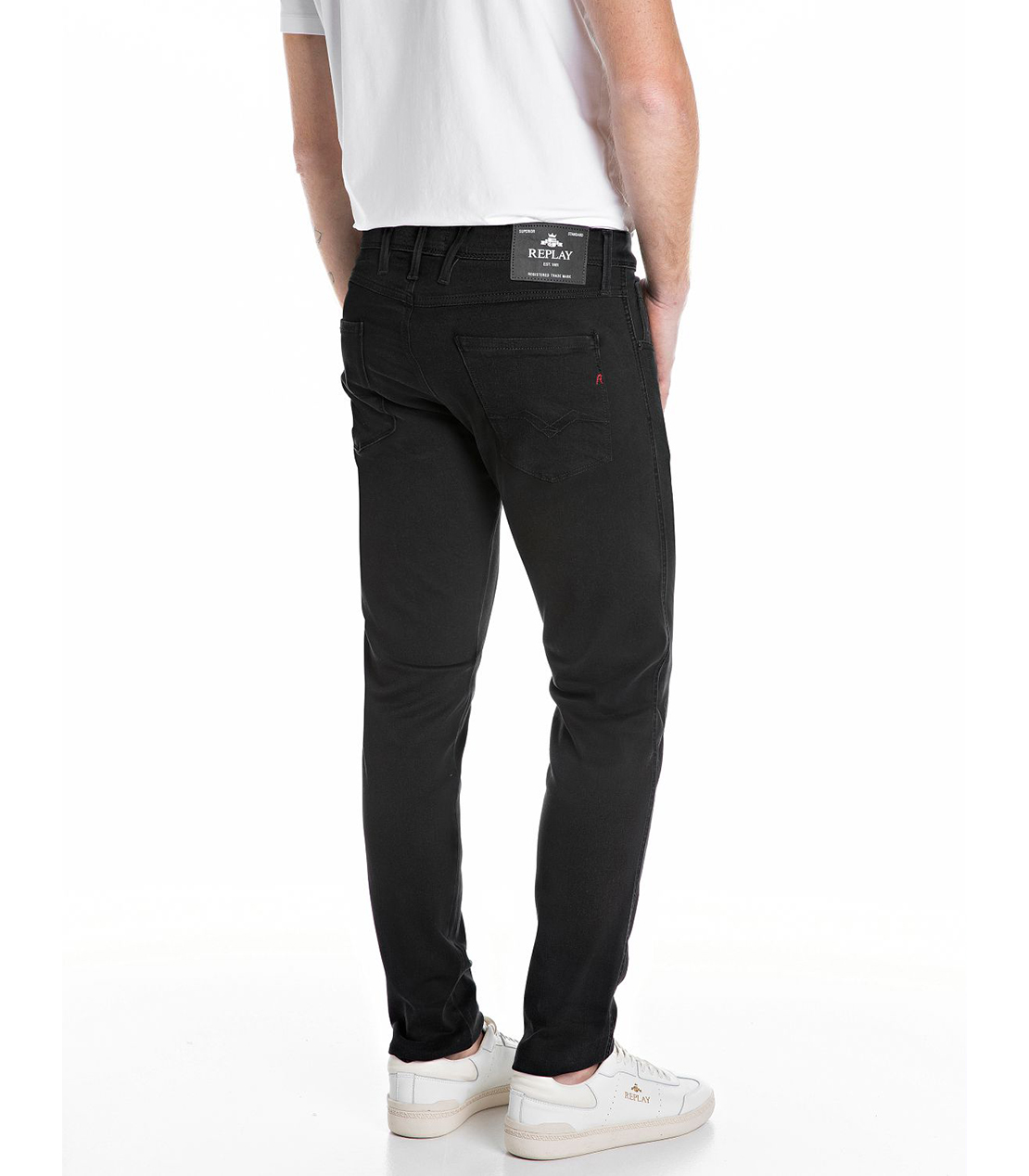 スリムフィットANBASSブラックパワーストレッチデニム 詳細画像 ブラック 2